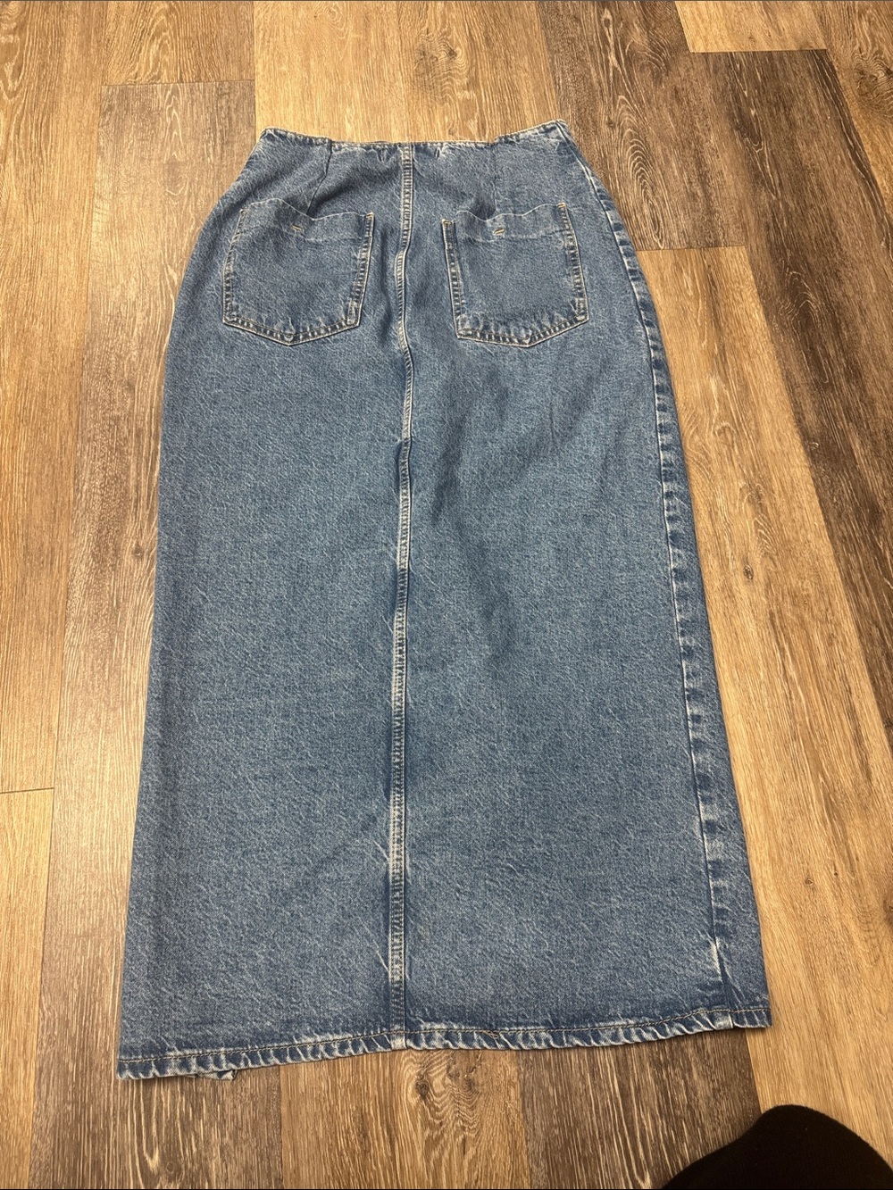 Zara Classic Blue Button-Front Denim Pencil Skirt - Picture 7 of 8